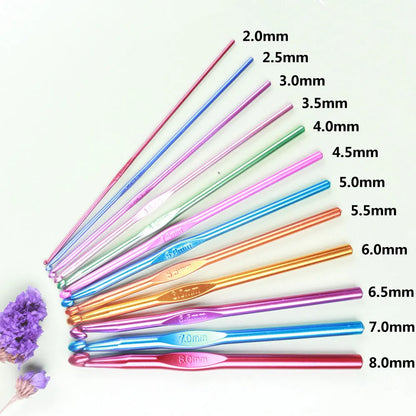 12pcs 1pcs Metal/Wooden/Plastic Handle Crochet Hook Knitting Needles Set Crocheting Needle Tool Sweater Knitting DIY Crafts