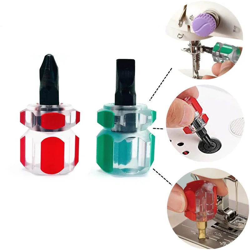 1PC Sewing Machine Screwdriver Kit Mini Short Screwdriver Portable Radish Head Needle Plate Screwdriver Repair Sewing Tools