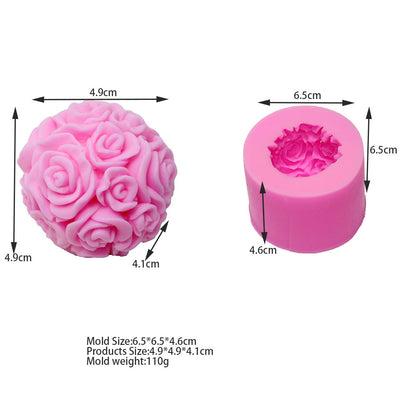 Screw Ball Candle Mold Epoxy Rose Candle Casting Mold Creative Aromatic Plaster Soap Craft Tool Handmade Scented Wax Candle Mold