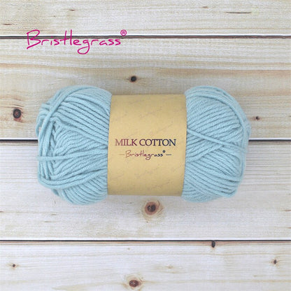 BRISTLEGRASS Acrylic Crochet Wool Yarn 50g Pom-poms Milk Cotton Hand Knitting Threads Baby Sweater Scarf Fabric Needlework Craft