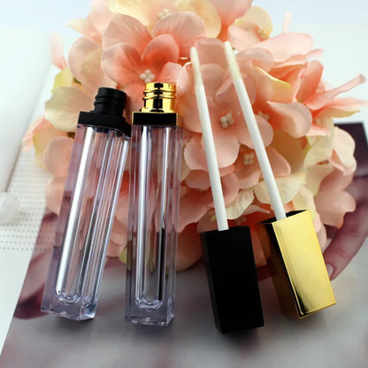 10pcs/50pcs High Class 6ml Acrylic Lip Gloss Bottle Empty Cosmetic Lip Oil Refillable Tube Liquid Lipstick Storage Container