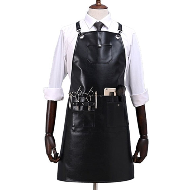 PU Apron Cross Back Strap Barista Bartender Pastry Chef Cafe Bistro BBQ Grill Uniform Florist Barber Carpenter Workwear B97