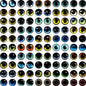 50 Pcs Glass Eyes for DIY Sewing Dolls Crafts Accessories Cat Eye Dragon Dinosaur Eye Round Cabochon