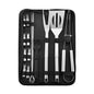 Stainless Steel BBQ Tools Set Spatula Fork Tongs Knife Brush Skewers Barbecue Grilling Utensil Camping Outdoor Cooking Tool Set