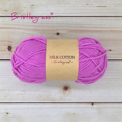 BRISTLEGRASS Acrylic Crochet Wool Yarn 50g Pom-poms Milk Cotton Hand Knitting Threads Baby Sweater Scarf Fabric Needlework Craft