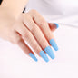 24pcs Long Sensual False Nail White Red Blue Fake Nail Extension Press On Nails Sharon Ladies Removable Decoration Nail Art