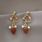 Fashion charm Creative pearl clip on Earrings Cute Handmade Earrings Womens ear clips Jewelry