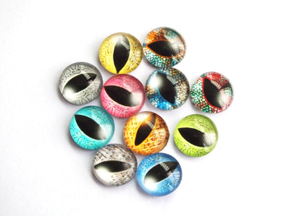 20 Pcs 8/10/12/14/16/18/20mm Doll Eyes Photo Round Glass Cabochon  Diy Flat Back Handmade Jewelry Findings