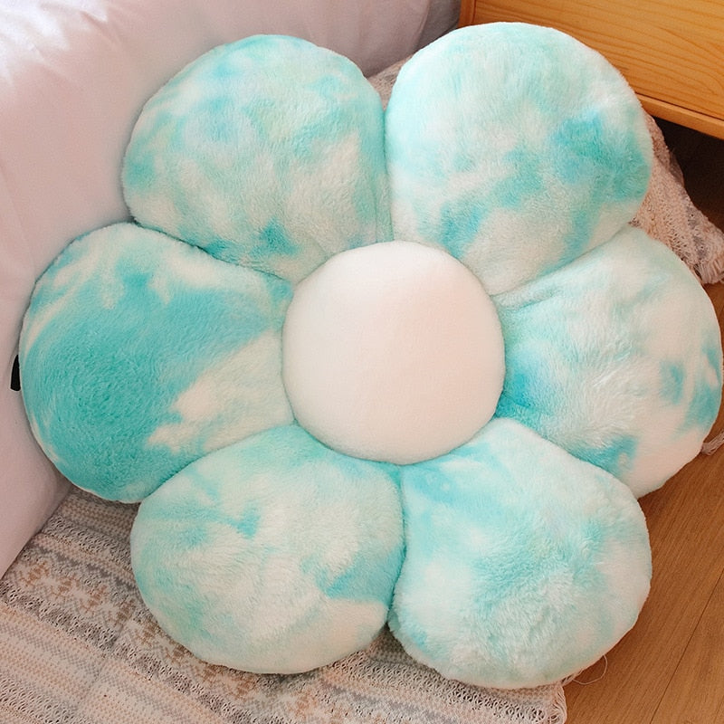 Furry Plush Flower Pillow Mat Stuffed Lifelike Colourful Peach Blossom Flower Shape Baby Home Soft Pillow Cushion Home Decor