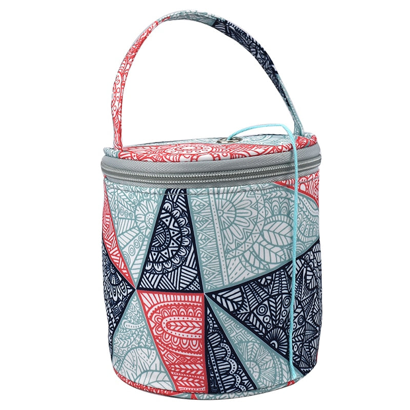 Yarn Storage Bag Round Knitting Wool Yarn Bags Organizer Crochet Sewing Needles Handbag Weave Tools Accessories Bowl Crafts Tote