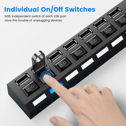 USB Hub 2.0 USB Splitter Multi Hub USB 2.0 Adapter USB Several Ports Power Adapter USB 2.0 With Switch Laptop Accessories For PC