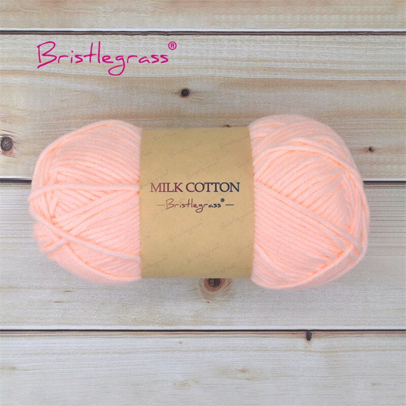 BRISTLEGRASS Acrylic Crochet Wool Yarn 50g Pom-poms Milk Cotton Hand Knitting Threads Baby Sweater Scarf Fabric Needlework Craft