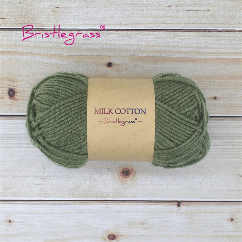 BRISTLEGRASS Acrylic Crochet Wool Yarn 50g Pom-poms Milk Cotton Hand Knitting Threads Baby Sweater Scarf Fabric Needlework Craft