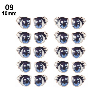 10 Pair Cartoon Crystal Eyes Stickers For Boy Girl Doll Eyes Accessories Anime Figurine Doll Face Organ Paster Eye Chips Paper