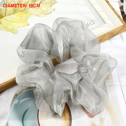 Levao Spring Summer Net Yarn Hair Bow Scrunchies Large Chiffon Women Elastic Hair Band Ponytail Holder Hair Tie Girl Accessories