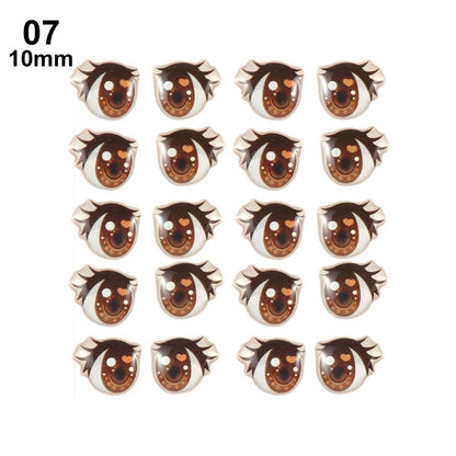 10 Pair Cartoon Crystal Eyes Stickers For Boy Girl Doll Eyes Accessories Anime Figurine Doll Face Organ Paster Eye Chips Paper