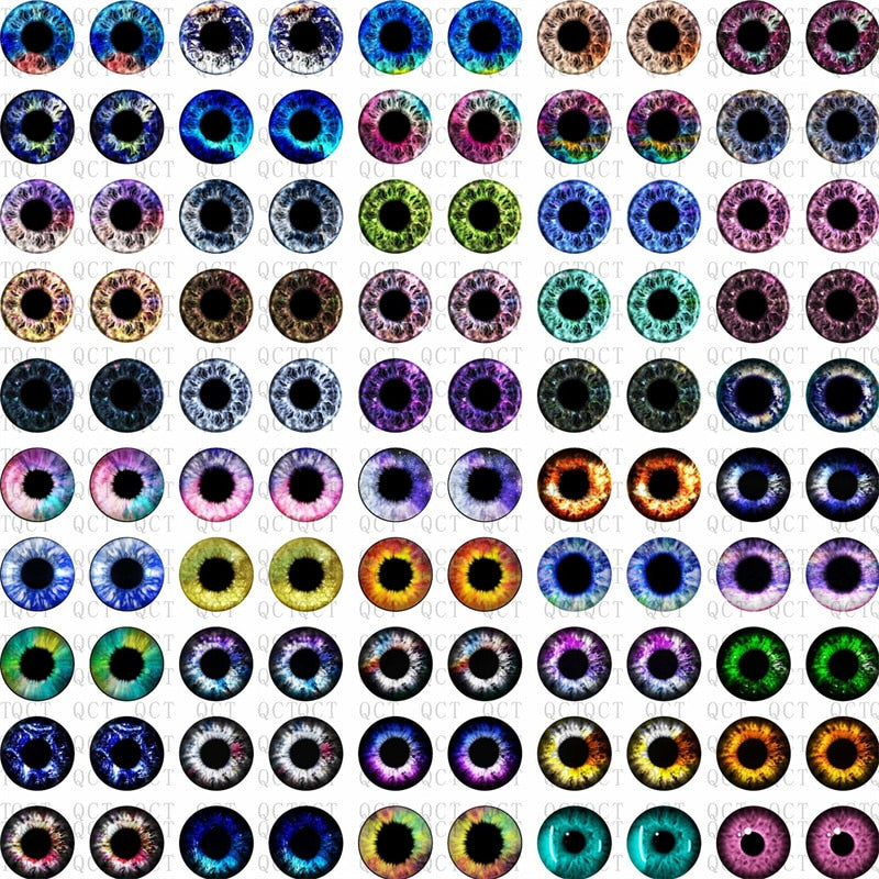 50 Pcs Glass Eyes for DIY Sewing Dolls Crafts Accessories Cat Eye Dragon Dinosaur Eye Round Cabochon