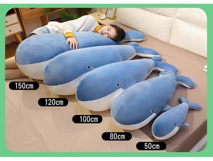 50-150CM Giant Size Plush Toy Sea Animal Blue Whale Soft Toy Stuffed Animal Children's Birthday Gifts