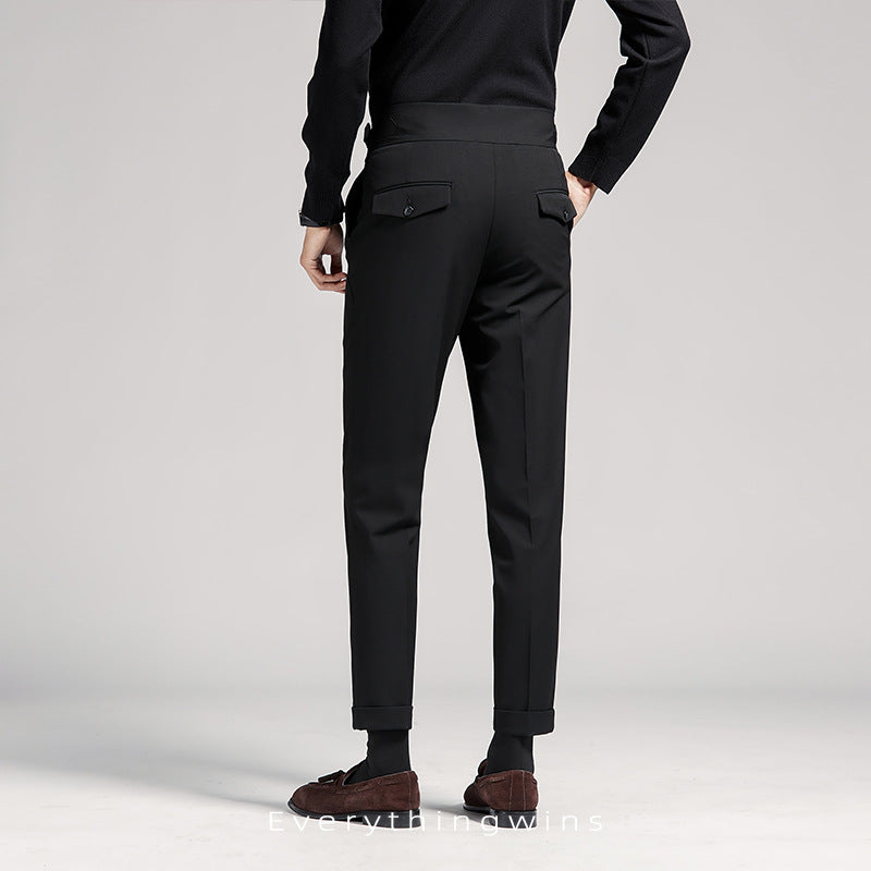 Men's Fashion Casual High Waist Slim Fit Suit Pants