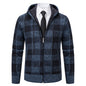 Men's Plaid Thickened Sweater Coat