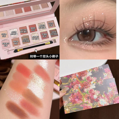 12 Colors Begonia Oil Painting Eye Shadow Plate