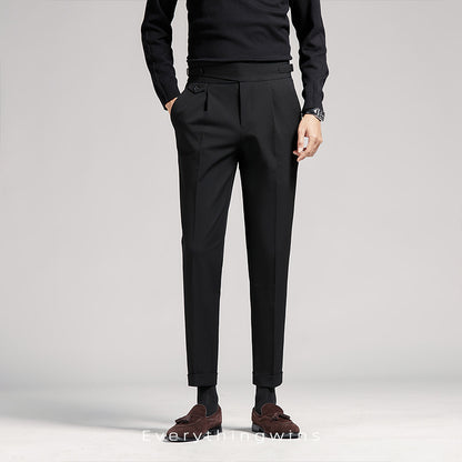 Men's Fashion Casual High Waist Slim Fit Suit Pants