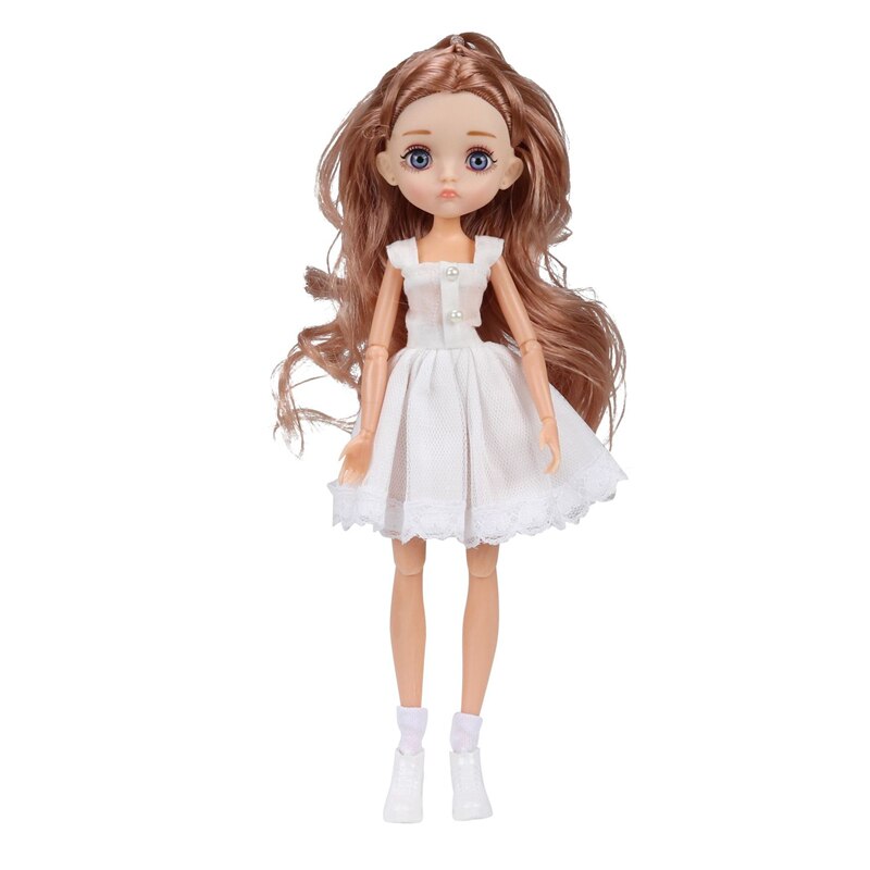 ⚠️New Edition 11 Joint Moveable Body 26cm 1/6 Doll Purple Brown Eyes with Fashion Clothes Shoes Style Dress Up Baby Dolls DIY Toy