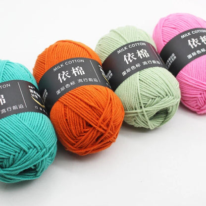 2pcs Cotton Yarn Baby Milk Yarn Worsted Cotton Crochet Thread Hand Knitting Wool Line Dyed Thread