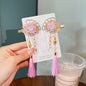 2Pcs/Set  New Korean Yarn Elegant Butterfly Hairpin Flowers Metal Tassel Long Hairgrips Party Hair Accessories Combo Hair Clip