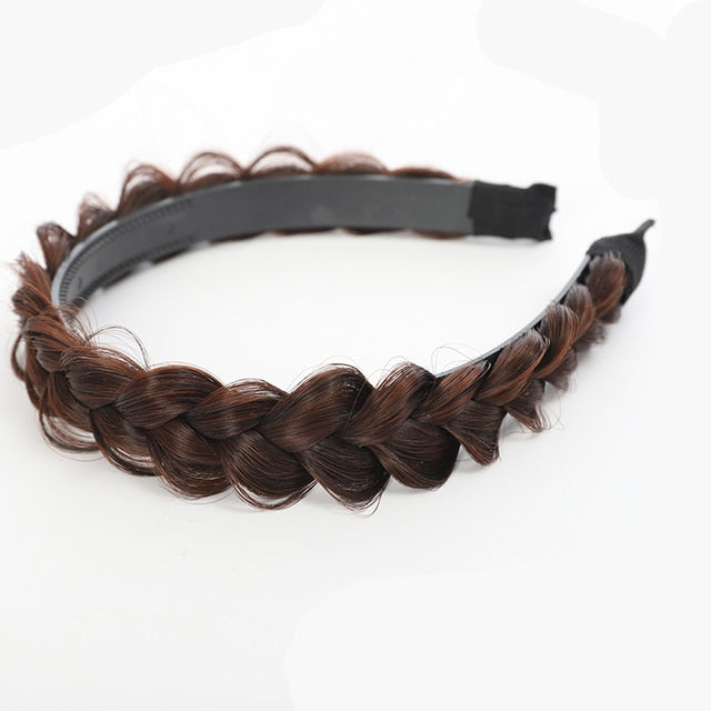 Wide Twist Wig Headbands For Women Wide Fishbone Braids Hairbands Handmade Head Hoop Hair Styling Headwear Accessories Gift