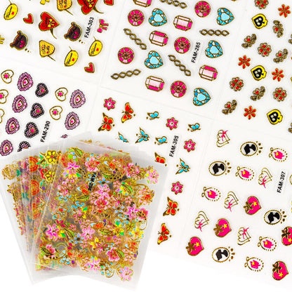 30Pcs Butterfly Stars Love Nail Art Sticker Decals Designs Self-Adhesive Manicure For Nails Tips Decortion Children&#39;s Stickers