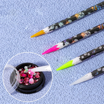 1 pcs Nail Art Tools Rhinestones Gems Picking Crystal Wax Pencil Pen Picker Nail Art Decoration Dotting Tool Make up