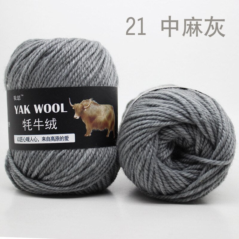 100g 4.5mm Wool Yak Yarn Crochet Yarn Threads for Knitting Needle Hand Knitting Yarn 3 PLY Fine Woolen Dyed for Sweaters