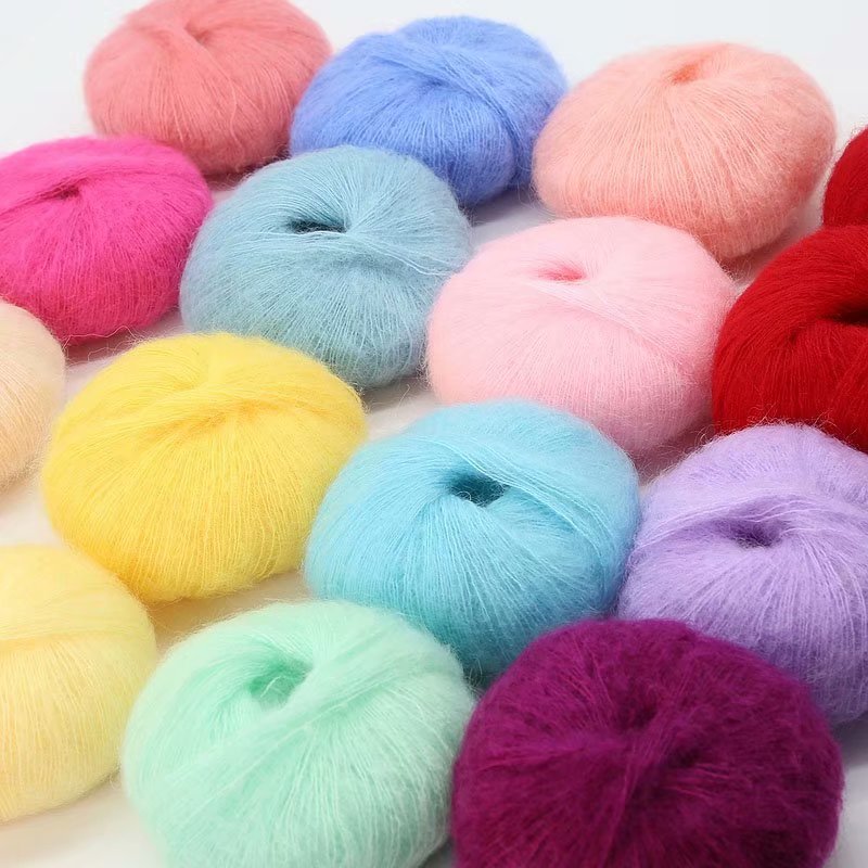 25g/pc Mohair Yarn Crochet Soft Warm Baby Wool Yarn For Hand knitting Sweater And Shawl