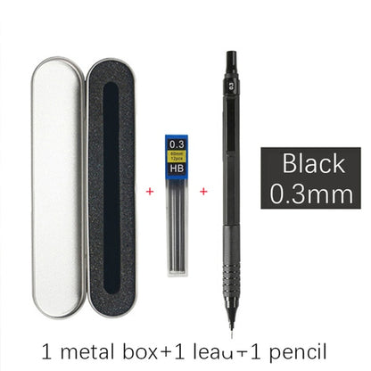 0.3 0.5 0.7 2.0mm Art Drawing Automatic Pencils Low Center of Gravity Retractable Nib Metal Mechanical Pencil with Gift Box Set