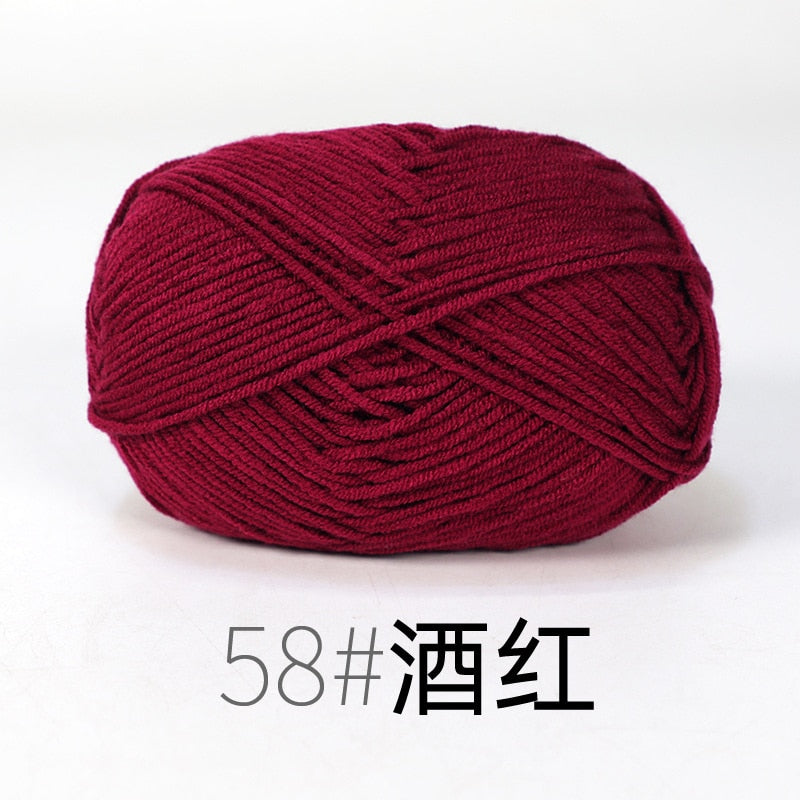 50g/Set Milk Cotton Yarn Knitting Wool for Hand Knitting Yarn Crochet Craft Sweater Hat Threads for Knitting Crochet Supplies