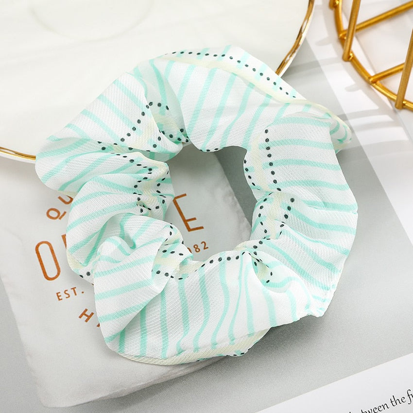 Levao Spring Summer Net Yarn Hair Bow Scrunchies Large Chiffon Women Elastic Hair Band Ponytail Holder Hair Tie Girl Accessories