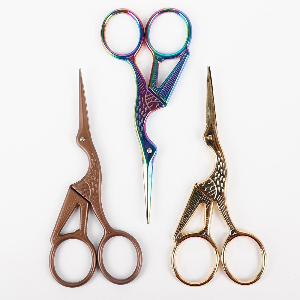 1Pcs Colorful Stainless Steel Antique Scissors European Classic Craft Knitting Sewing Handicraft Scissor DIY Jewelry Tools New