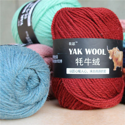 100g 4.5mm Wool Yak Yarn Crochet Yarn Threads for Knitting Needle Hand Knitting Yarn 3 PLY Fine Woolen Dyed for Sweaters