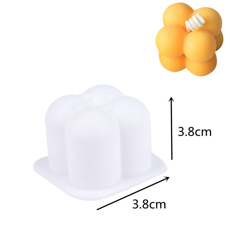 3D Cube Candle Silicone Mold Non-Stick Bubble Aromatherapy Candle Chocolate Cake Mold Craft Aromatherapy Gypsum Gift Making Mold