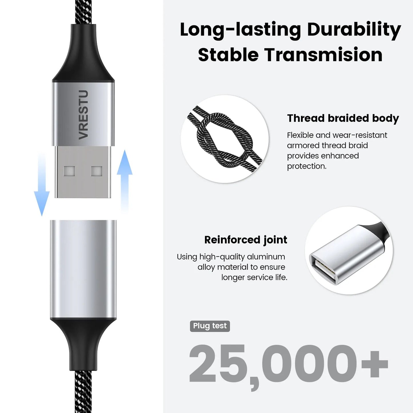 USB to 3 USB 2.0 HUB Dual 4Port Multi Splitter Adapter OTG for PC Laptop Surface Computer Accessories USB A Extension Power Data