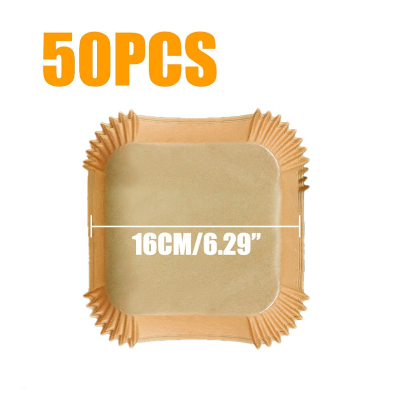 50/100Pcs Air fryer Baking Paper  for Barbecue Plate Round Oven Pan Pad 16/20cm AirFryer Oil-Proof Disposable Paper Liner