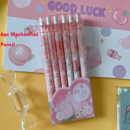 Zoecor Kawaii Mechanical Pencil Cartoon Automatic Pencils lápices 0.5MM with Eraser School Supplies for Kids Student Stationery