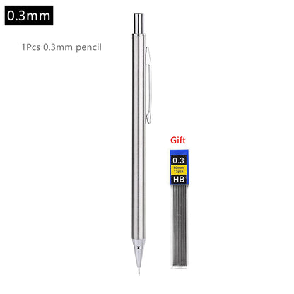 Metal Mechanical Pencils Set with Lead Refills Drafting Automatic Pencil 0.3, 0.5, 0.7, 0.9, 1.3, 2.0mm 2B HB For Art Supplie