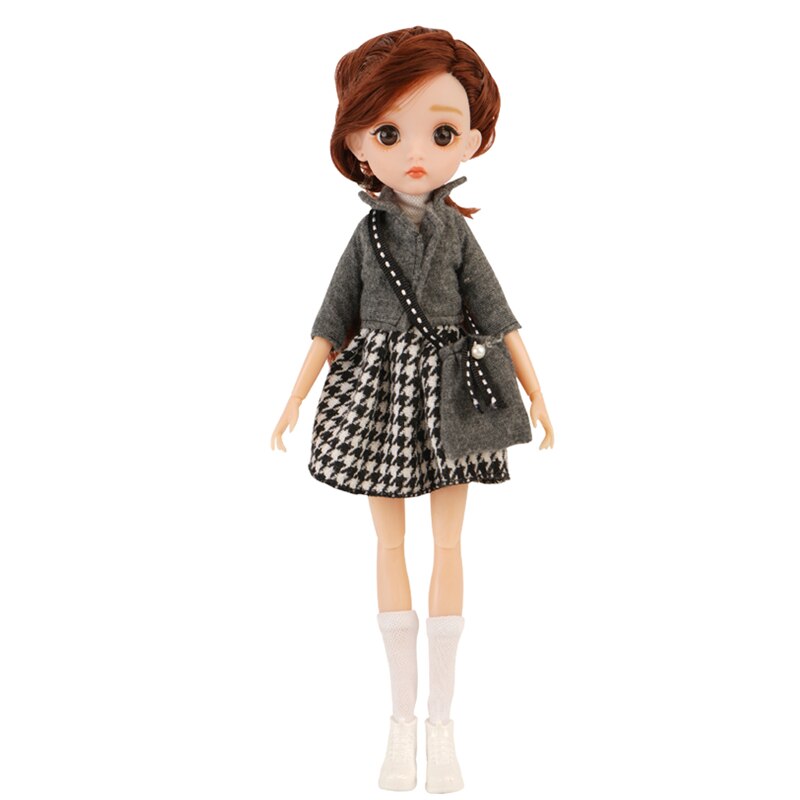 ⚠️New Edition 11 Joint Moveable Body 26cm 1/6 Doll Purple Brown Eyes with Fashion Clothes Shoes Style Dress Up Baby Dolls DIY Toy