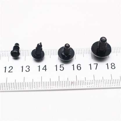 6-14mm Black Plastic Eye For Craft Doll Decoration Accessories Safety Eyes Amigurumi For Toy Animal Eye Doll Toys 50/100pcs