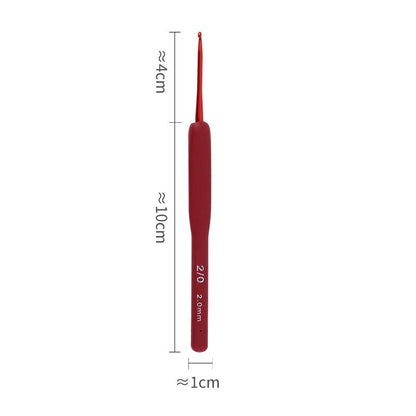 1PC Red Crochet Hook Silicone Handle Aluminum Hand Knitting Needles Crocheting Weave Crafts Hooks 2/2.5/3/3.5/4/4.5/5/5.5/6mm