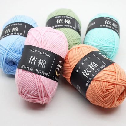 50g/Set 4ply Milk Cotton Knitting Yarn Threads for Knitting Wool Yarns for Knitting and Crochet Cotton Yarn for Hand Knitting