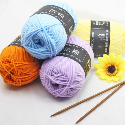 50g/Set Milk Cotton Yarn Knitting Wool for Hand Knitting Yarn Crochet Craft Sweater Hat Threads for Knitting Crochet Supplies