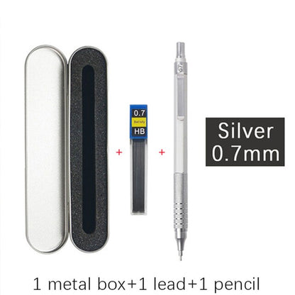 0.3 0.5 0.7 2.0mm Art Drawing Automatic Pencils Low Center of Gravity Retractable Nib Metal Mechanical Pencil with Gift Box Set